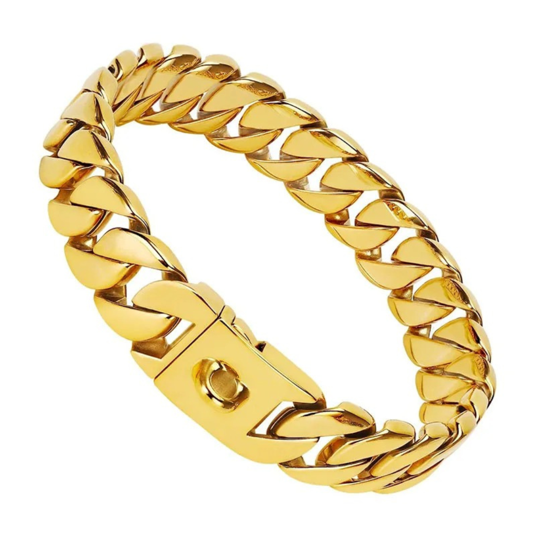 AlphaLink – GoldForce – Robustes Halsband mit kubanischer Gliederkette