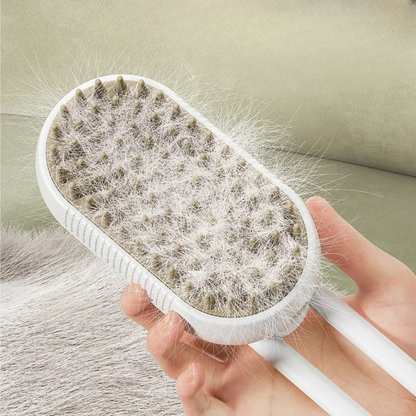 PetiGlow – SteamCare – 3-in-1 Dampfhaarbürste für Reinigung & Fellpflege
