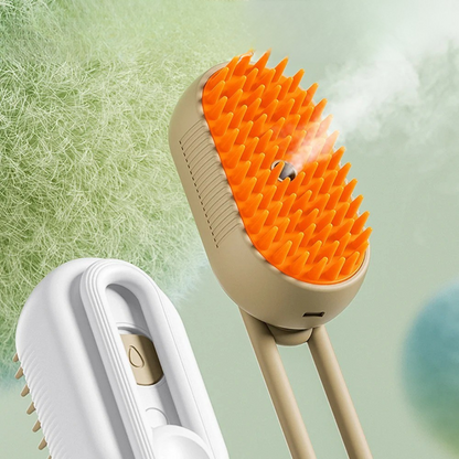 PetiGlow – SteamCare – 3-in-1 Dampfhaarbürste für Reinigung & Fellpflege