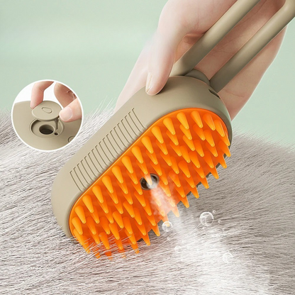 PetiGlow – SteamCare – 3-in-1 Dampfhaarbürste für Reinigung & Fellpflege