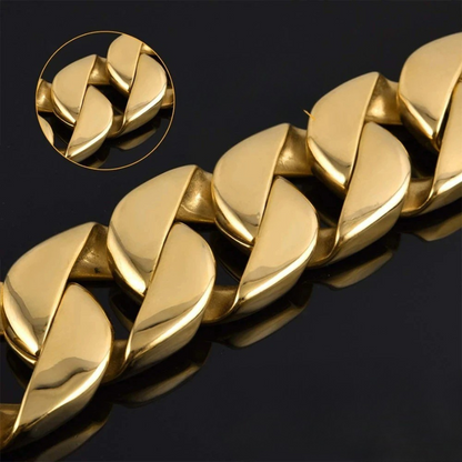 AlphaLink – GoldForce – Robustes Halsband mit kubanischer Gliederkette