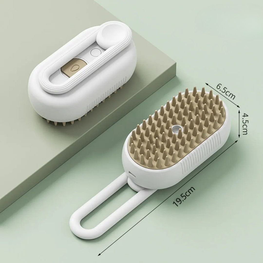 PetiGlow – SteamCare – 3-in-1 Dampfhaarbürste für Reinigung & Fellpflege